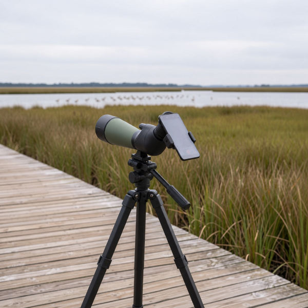 Goldeneye 25-75x80 Spotting Scope with Tripod — Wide Field of View, for Bird Watching