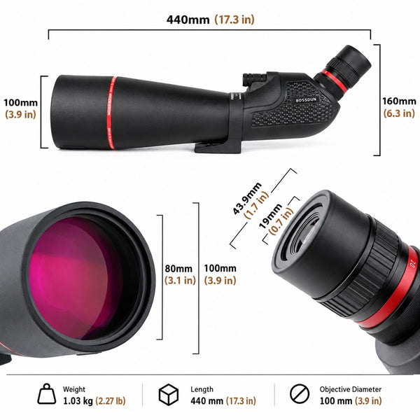 Heron - Spotting Scope - SilentWilds - Black - 20-60x80 - SilentWilds #Black
