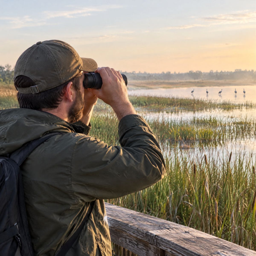 Merlin 12x42 ED Binoculars with Phone Adapter — Long Eye Relief, Digiscope-Ready