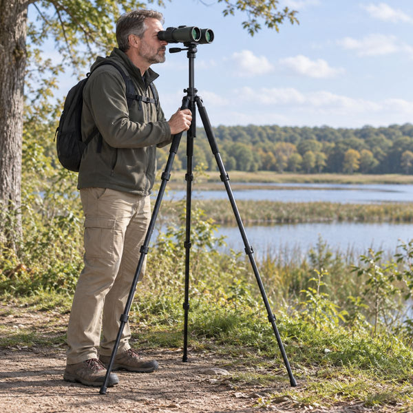 Heavy-Duty Aluminum Tripod 67 in with Pan Head — 26 mm Legs, for Spotting Scopes and Binoculars